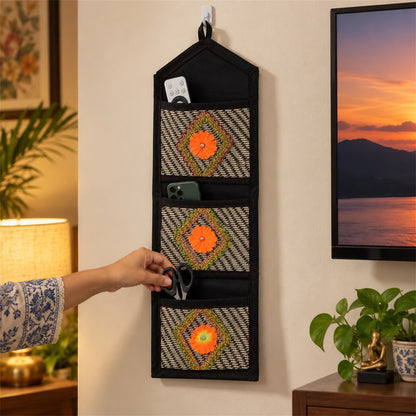 Foldable Hanging Organizer – 3 Pocket Wall Holder | Indo Glow