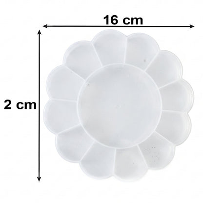 13 Section Flower Shape Transparent Plastic Organizer Storage Box (1 Pc)