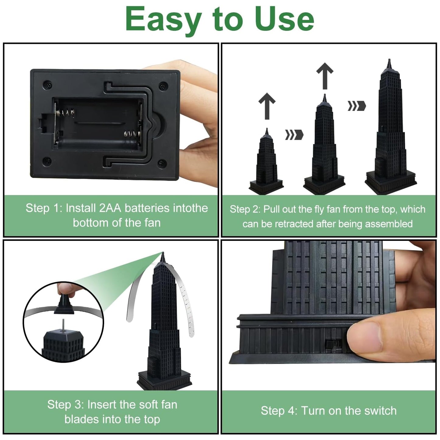 Small Tabletop Fly Repeller Fan Tower Design Food Protection (1 Pc)