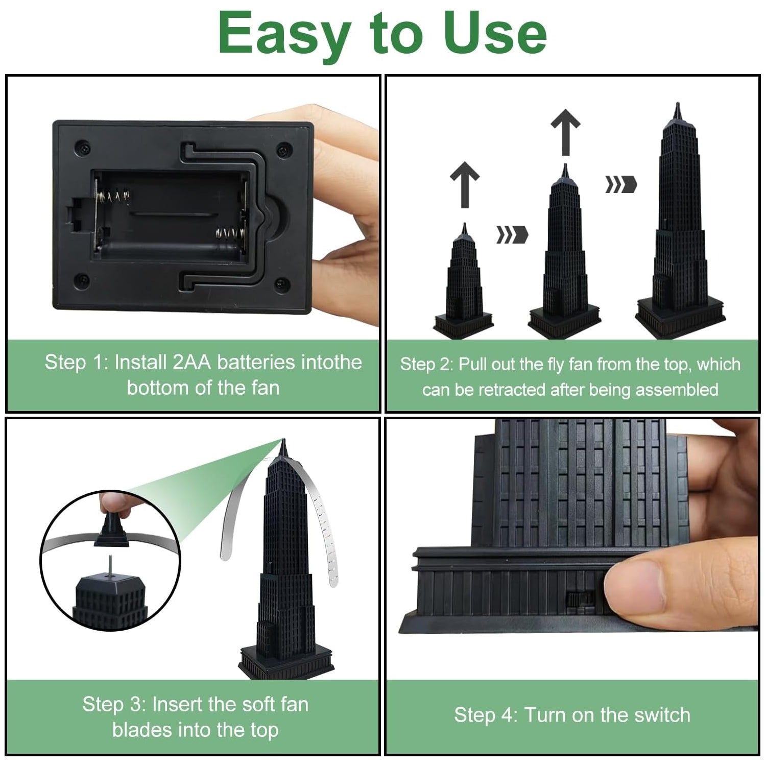 Small Tabletop Fly Repeller Fan Tower Design Food Protection (1 Pc)