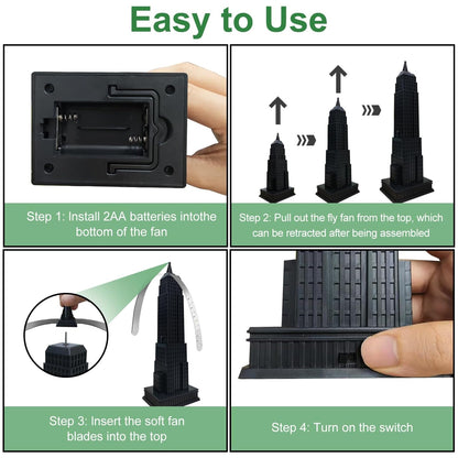 Small Tabletop Fly Repeller Fan Tower Design Food Protection (1 Pc)