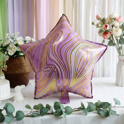 Star marble foil balloon front