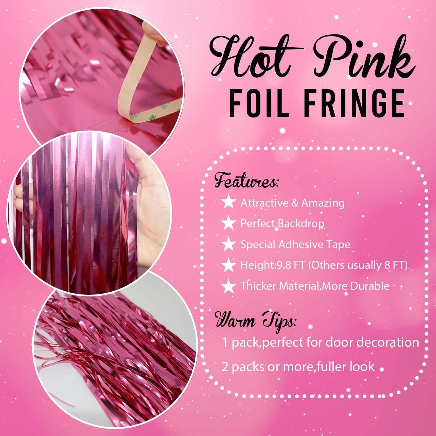 Decorative Foil Fringe Curtain for Birthday & Party Decoration