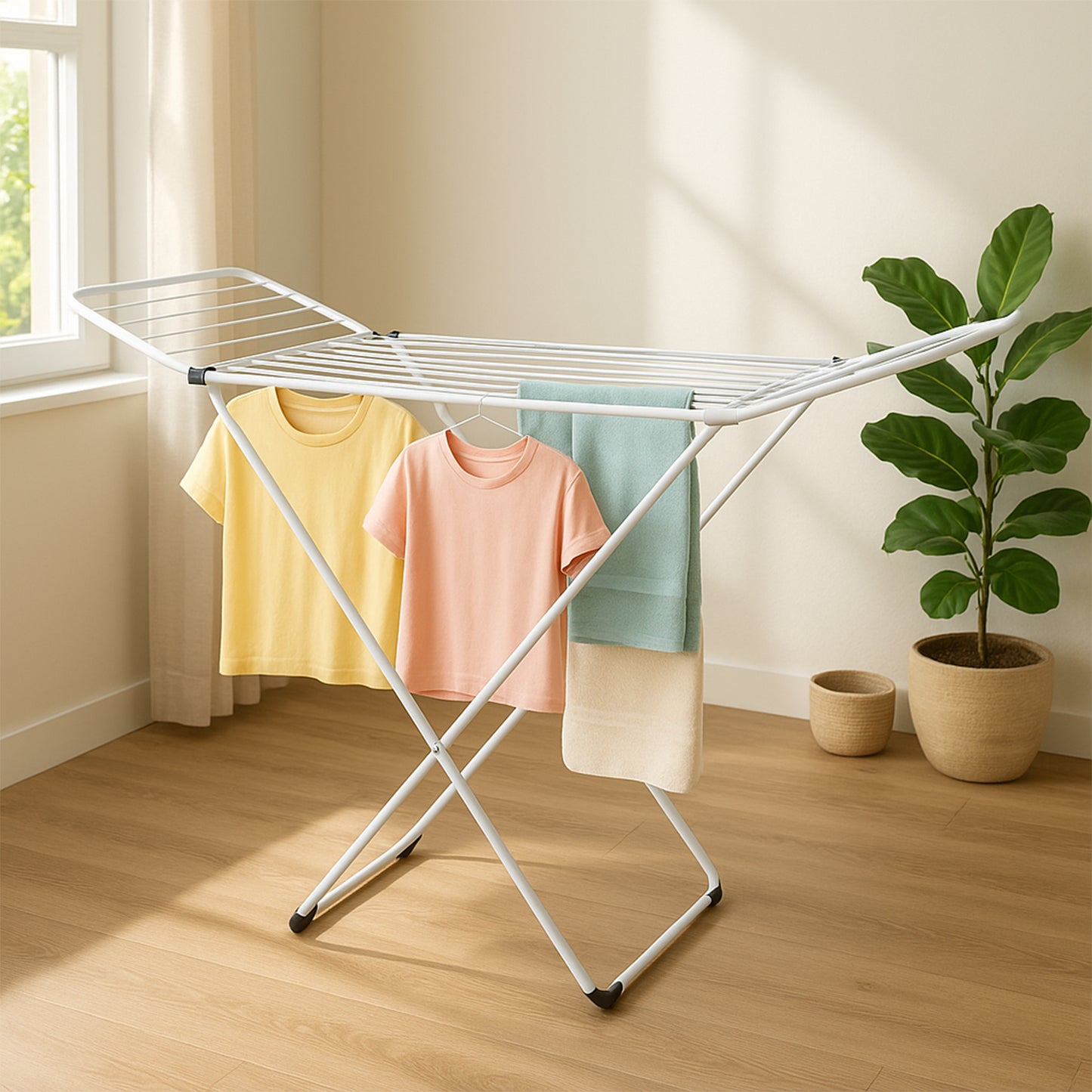 Big Foldable Butterfly Clothes Drying Stand with Wide Wings
