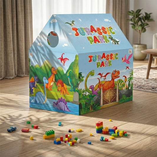 Jurassic Park Theme Foldable Kids Play Tent House with Pipe Frame Structure