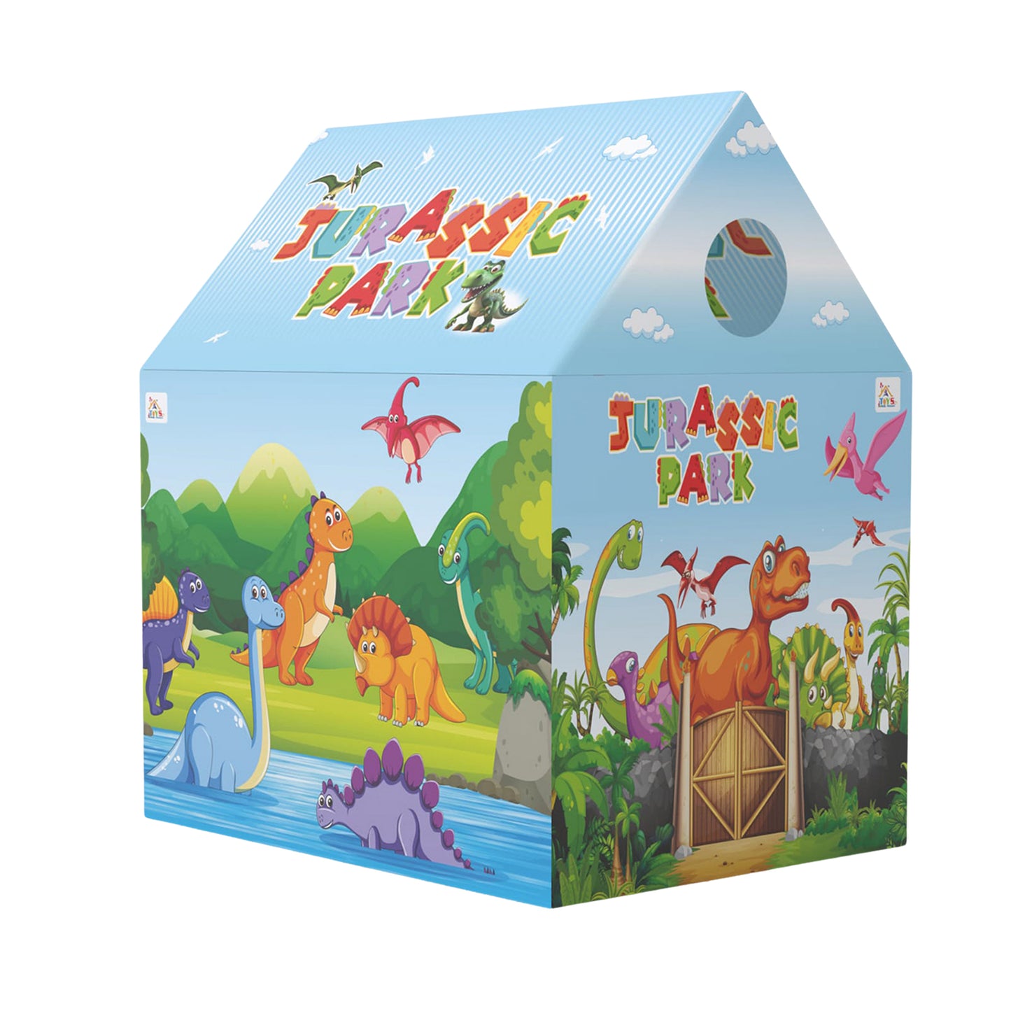 Jurassic Park Theme Foldable Kids Play Tent House with Pipe Frame Structure