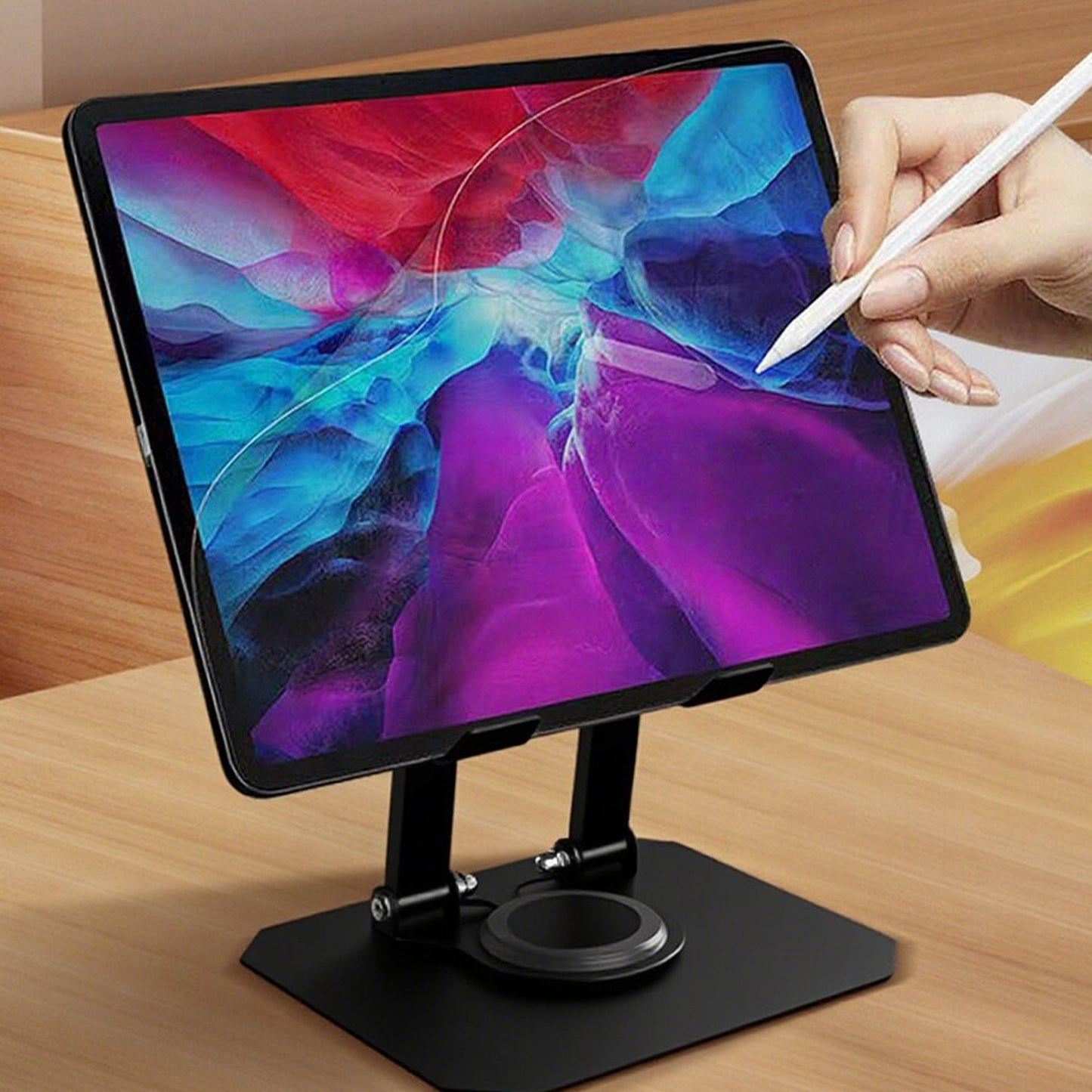 Tablet holder foldable metal stand