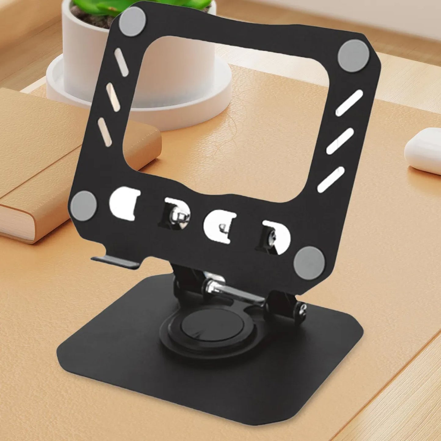 Side view metal laptop stand