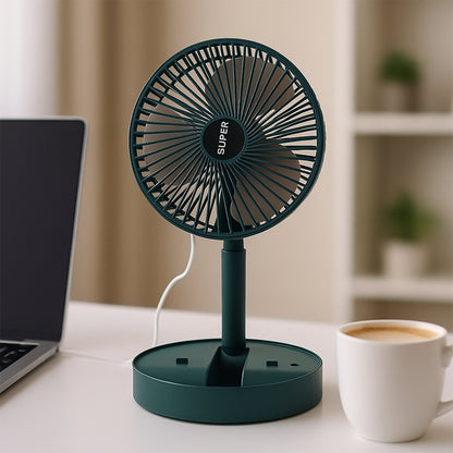 Sensor Foldable Mini Desk Fan with Adjustable Height and Angle (1 Pc)