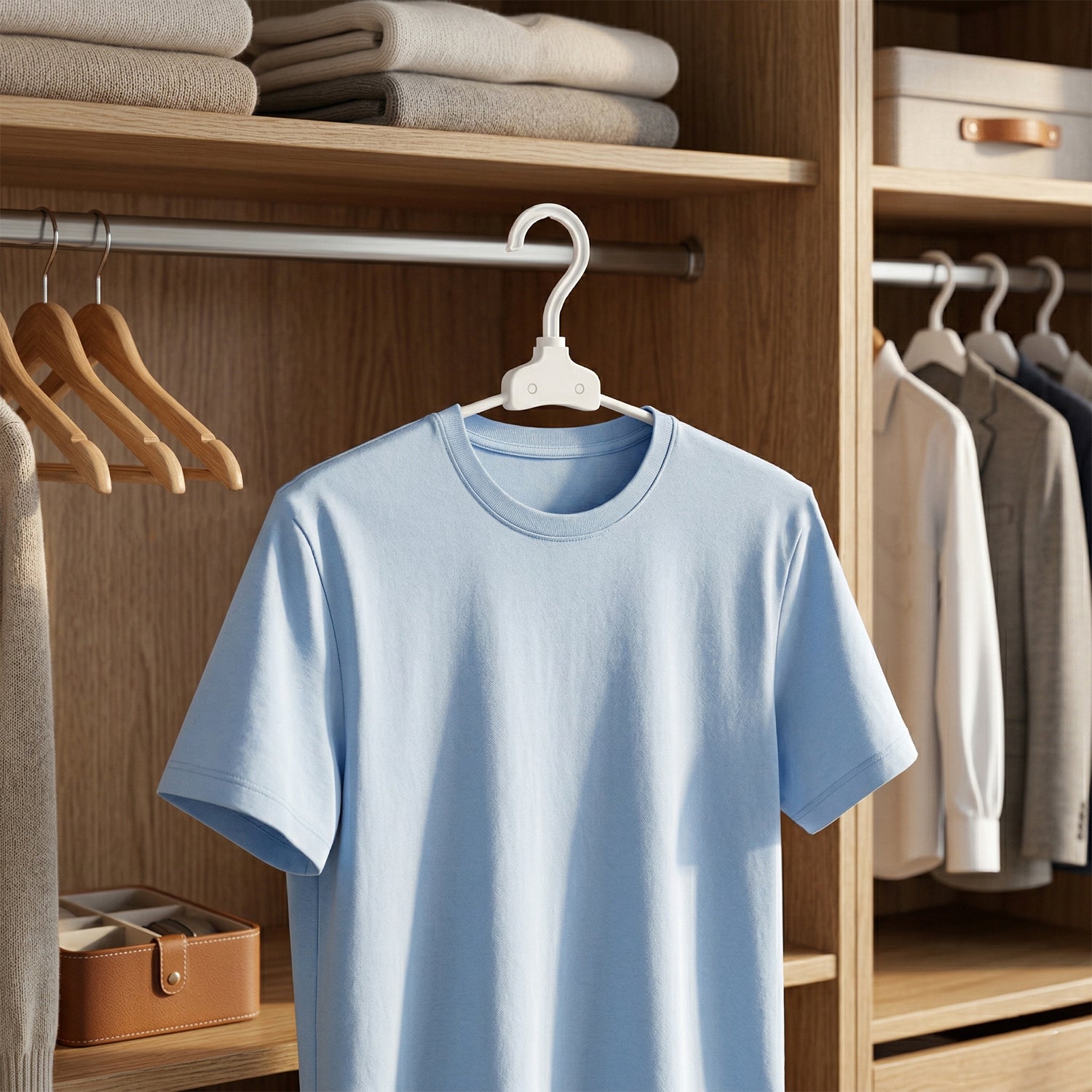 Hanging rack with foldable plastic hanger