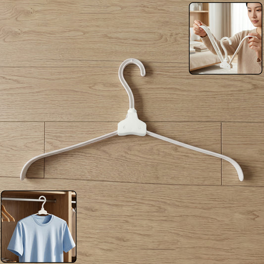 Foldable plastic clothes hanger