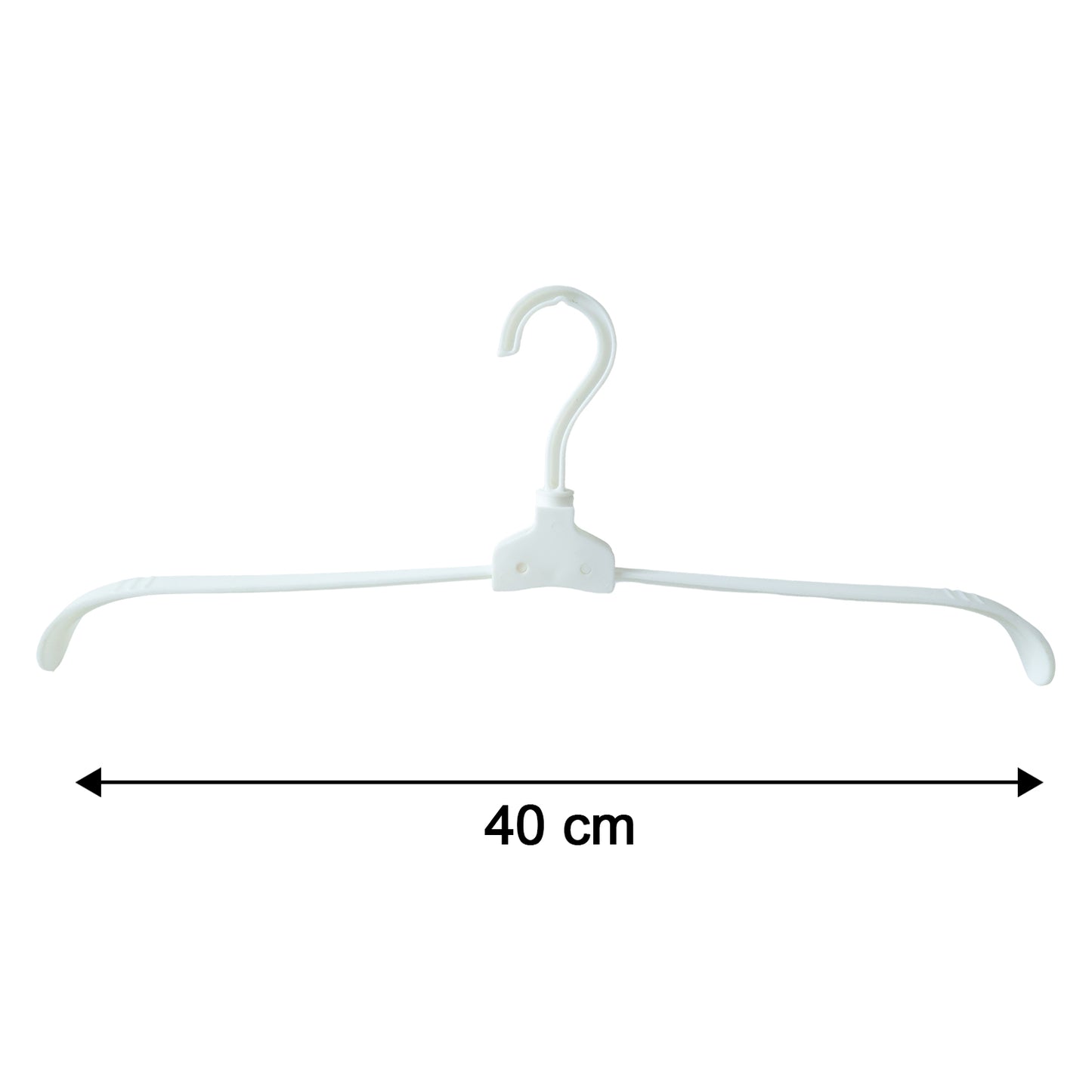 Collapsible plastic clothes hanger size reference