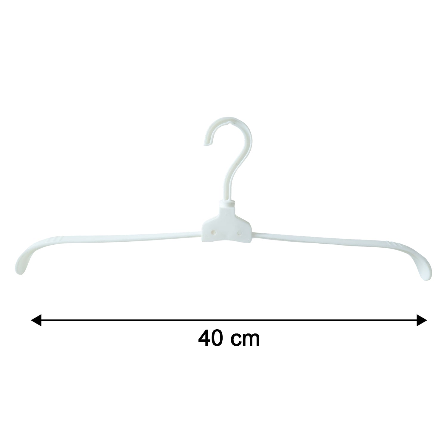 Collapsible plastic clothes hanger size reference