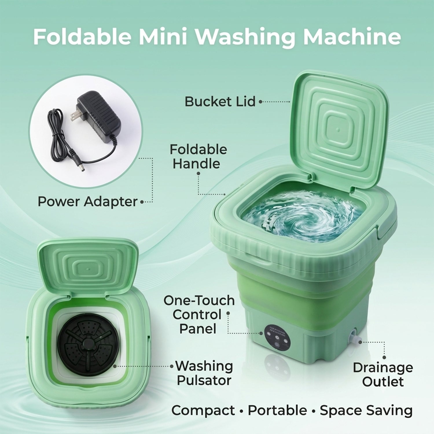 Portable Washing Machine – Mini Folding Washer for Delicates | DeoDap