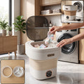 Portable Folding Washing Machine, Mini Collapsible Washer with Spin Basket (1 Pc)