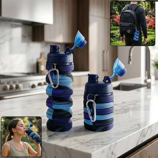 Colorful Collapsible Silicone Water Bottle – 500ml Travel-Friendly