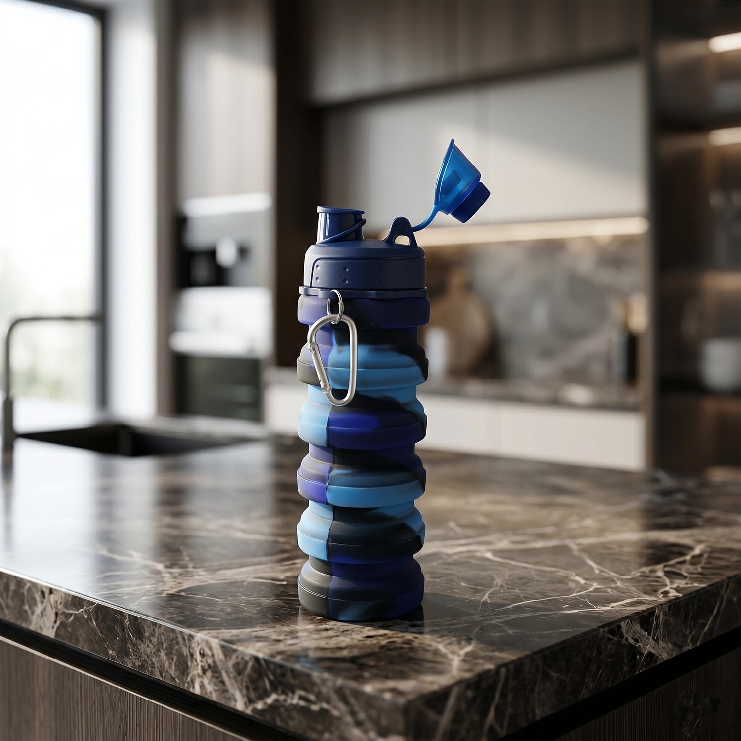 Colorful Collapsible Silicone Water Bottle – 500ml Travel-Friendly