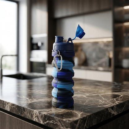 Colorful Collapsible Silicone Water Bottle – 500ml Travel-Friendly