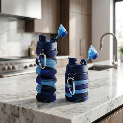 Colorful Collapsible Silicone Water Bottle – 500ml Travel-Friendly
