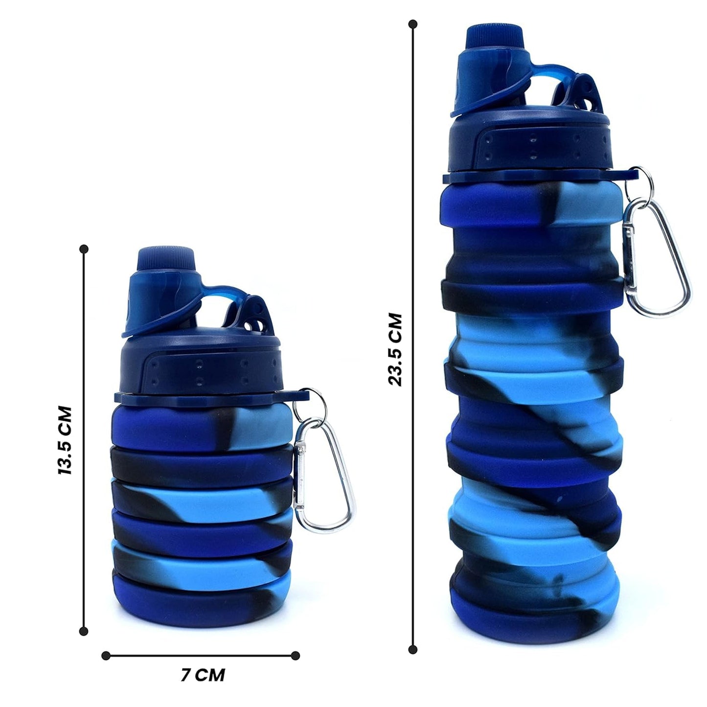 Colorful Collapsible Silicone Water Bottle – 500ml Travel-Friendly