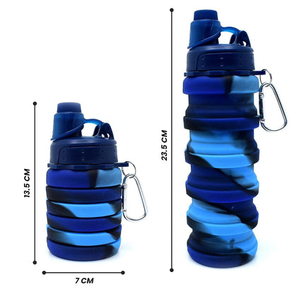 Colorful Collapsible Silicone Water Bottle – 500ml Travel-Friendly