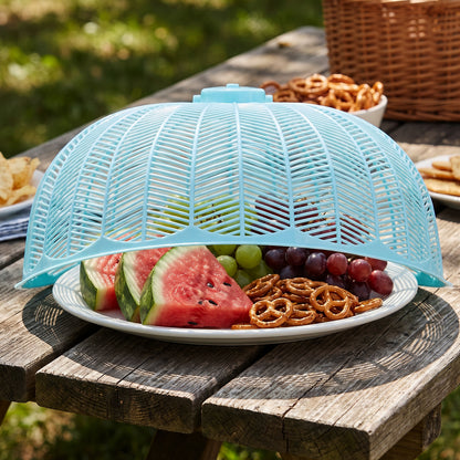Plastic Mesh Food Cover Dome with Handle for Dining Table 21x10 Cm (1 Pc)