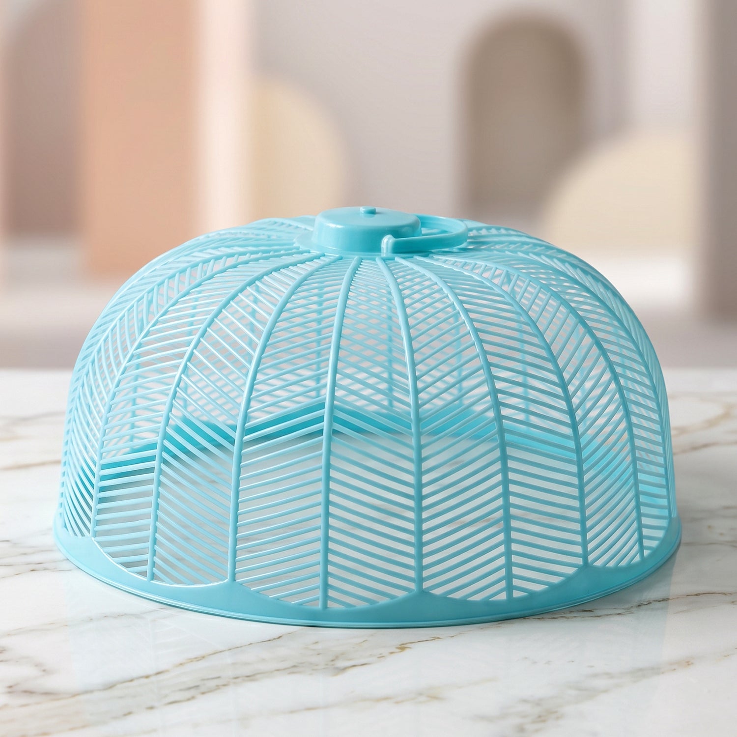 Plastic Mesh Food Cover Dome with Handle for Dining Table 21x10 Cm (1 Pc)