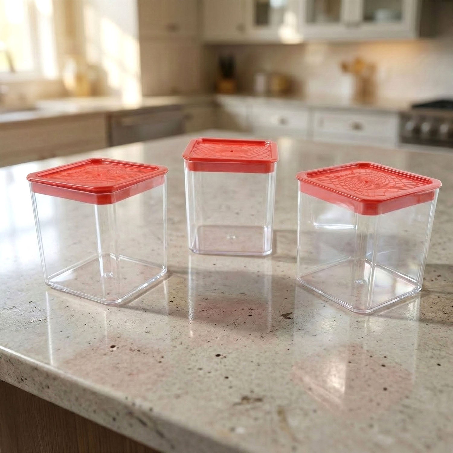 3 Piece Airtight Food Storage Container Set (1 Set / 350 ML)