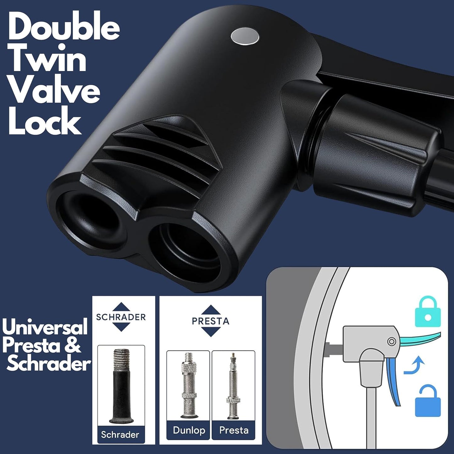 Portable High Pressure Foot Air Pump with Needle (1 Pc)