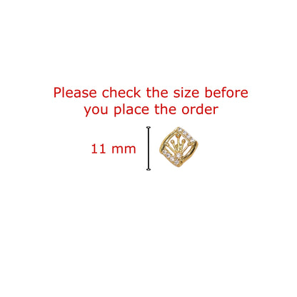 Gold Diamond Cage Stud Earring Setting - Square Solitaire Mount for women & girls