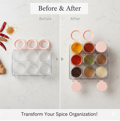 Plastic Spice Jars (6 pcs, 14x22x8cm, Multicolour)