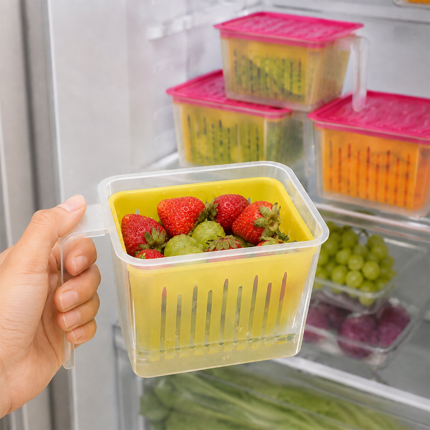Fridge Storage Containers – 4 Pcs Plastic Set | Organivo