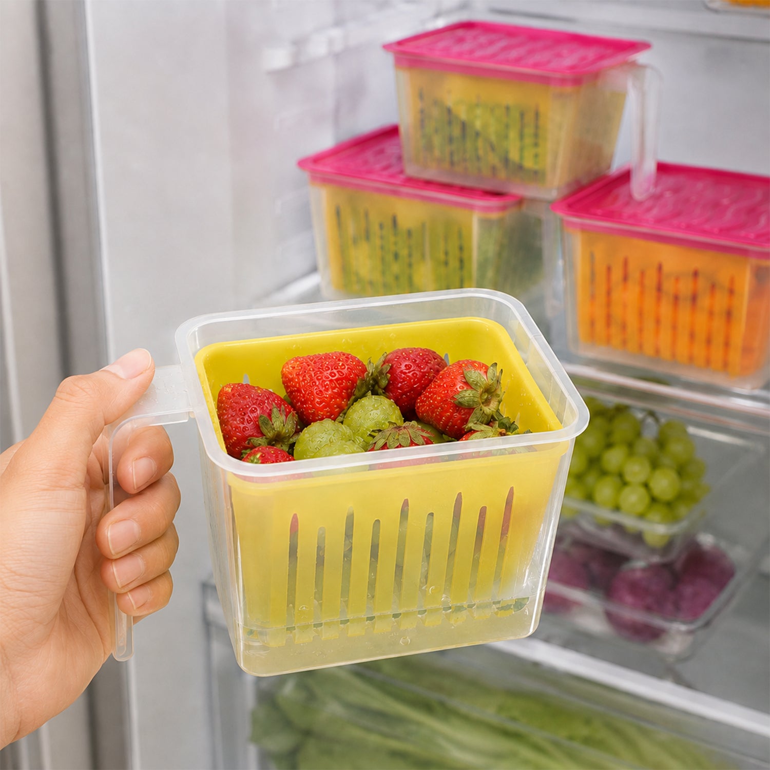 Fridge Storage Containers – 4 Pcs Plastic Set | Organivo