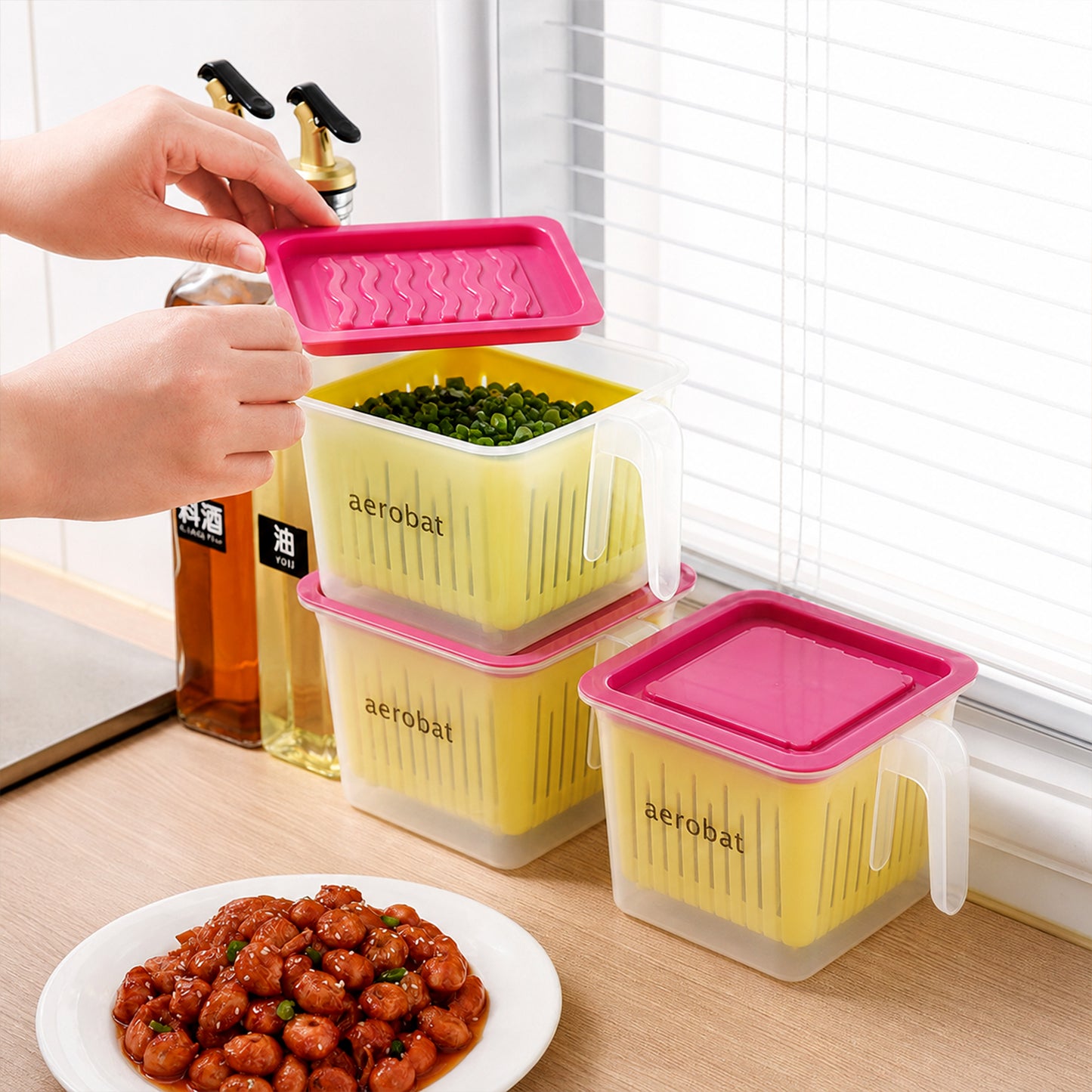 Fridge Storage Containers – 4 Pcs Plastic Set | Organivo