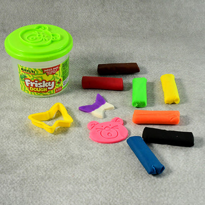Khyati Frisky Dough Bucket – 10 Colour Modelling Clay Set with Shape Cutter