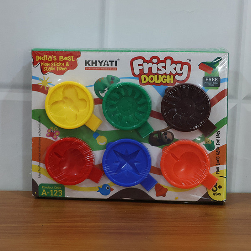 Khyati Frisky Dough Set – 6 Colour Modelling Clay with Roller & Cutter