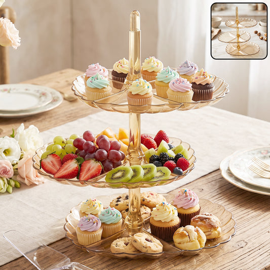 Acrylic 3 tier snack and dessert serving stand for parties