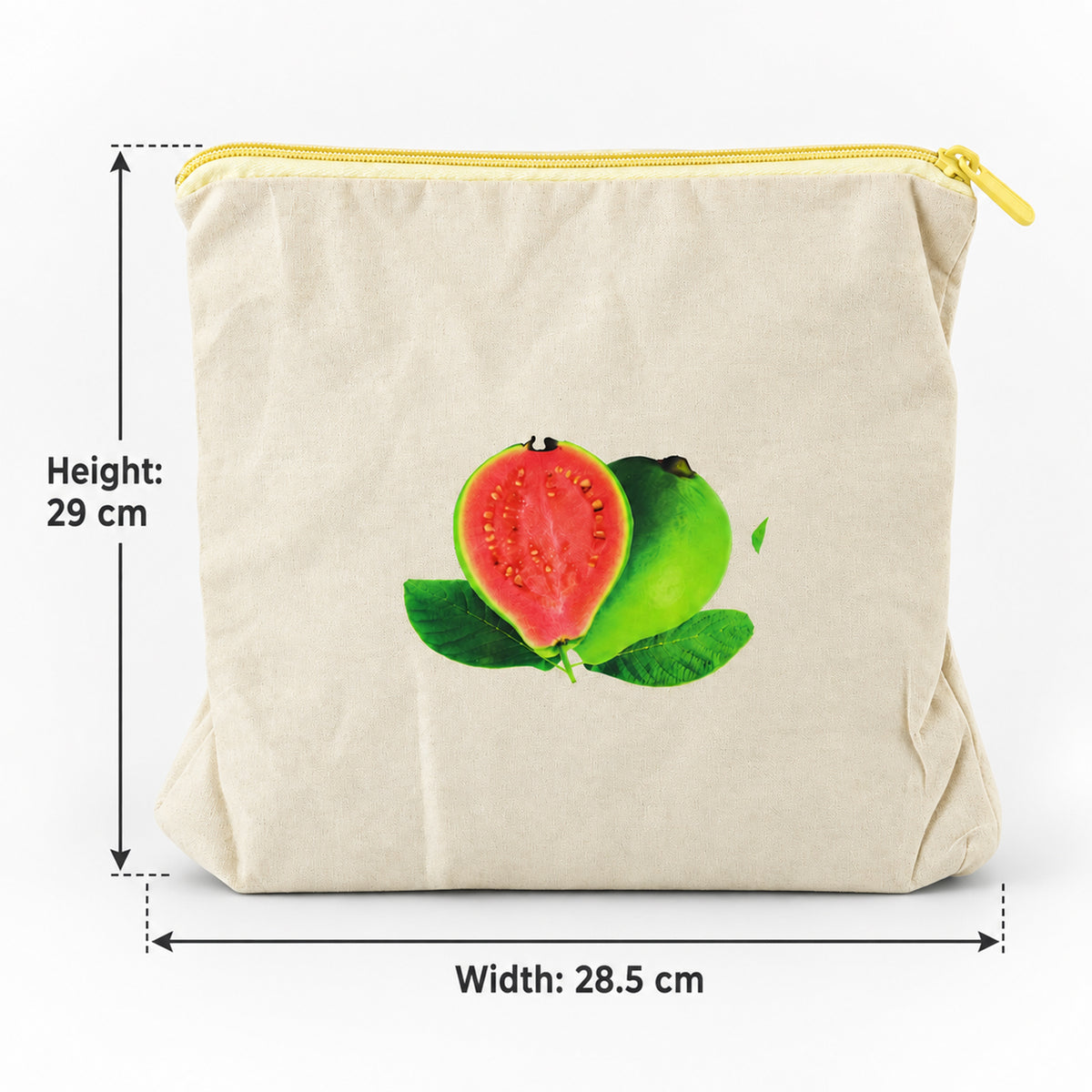 Reusable Cotton Fruit and Vegetable Storage Bag with Zip (1 Pc, 29x28.5 Cm)