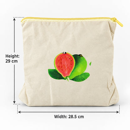 Reusable Cotton Fruit and Vegetable Storage Bag with Zip (1 Pc, 29x28.5 Cm)