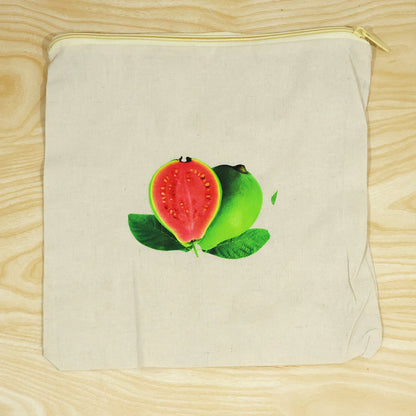 Reusable Cotton Fruit and Vegetable Storage Bag with Zip (1 Pc, 29x28.5 Cm)