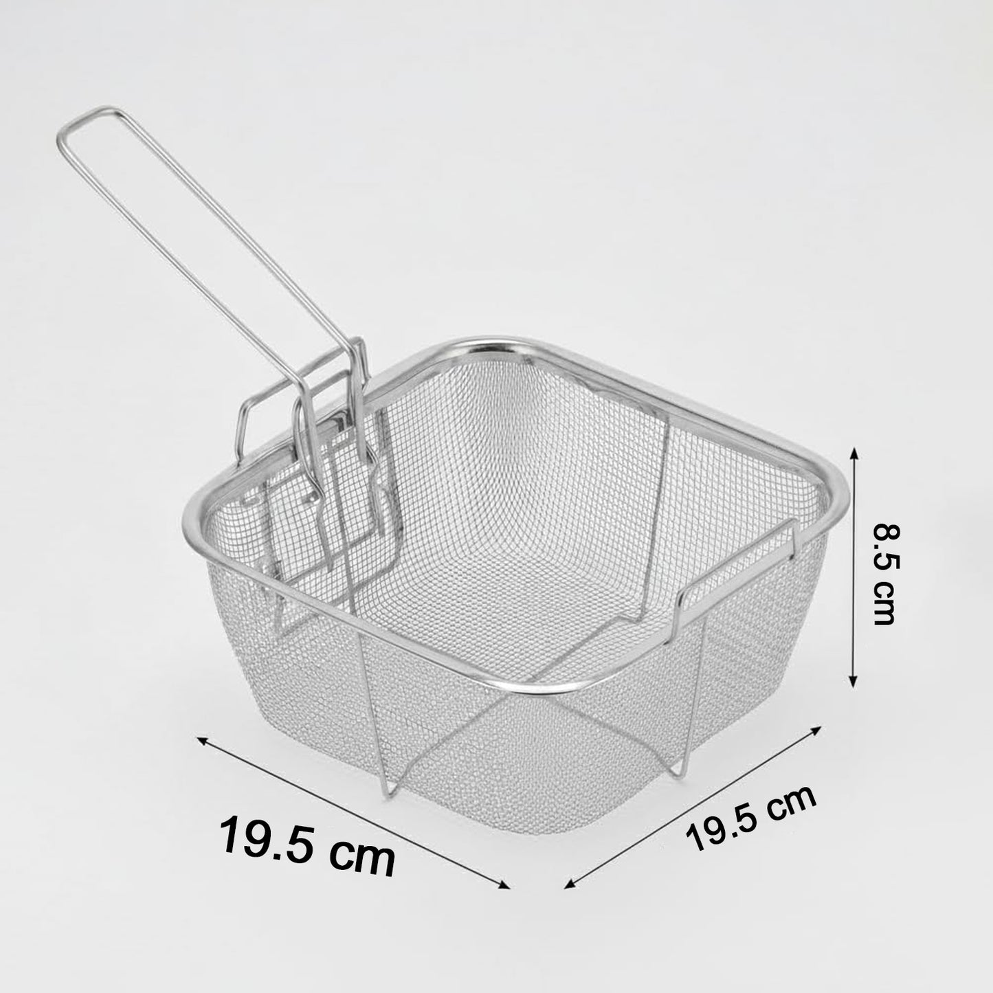 Stainless Steel Deep Fryer Basket with Long Handle (1 Pc)