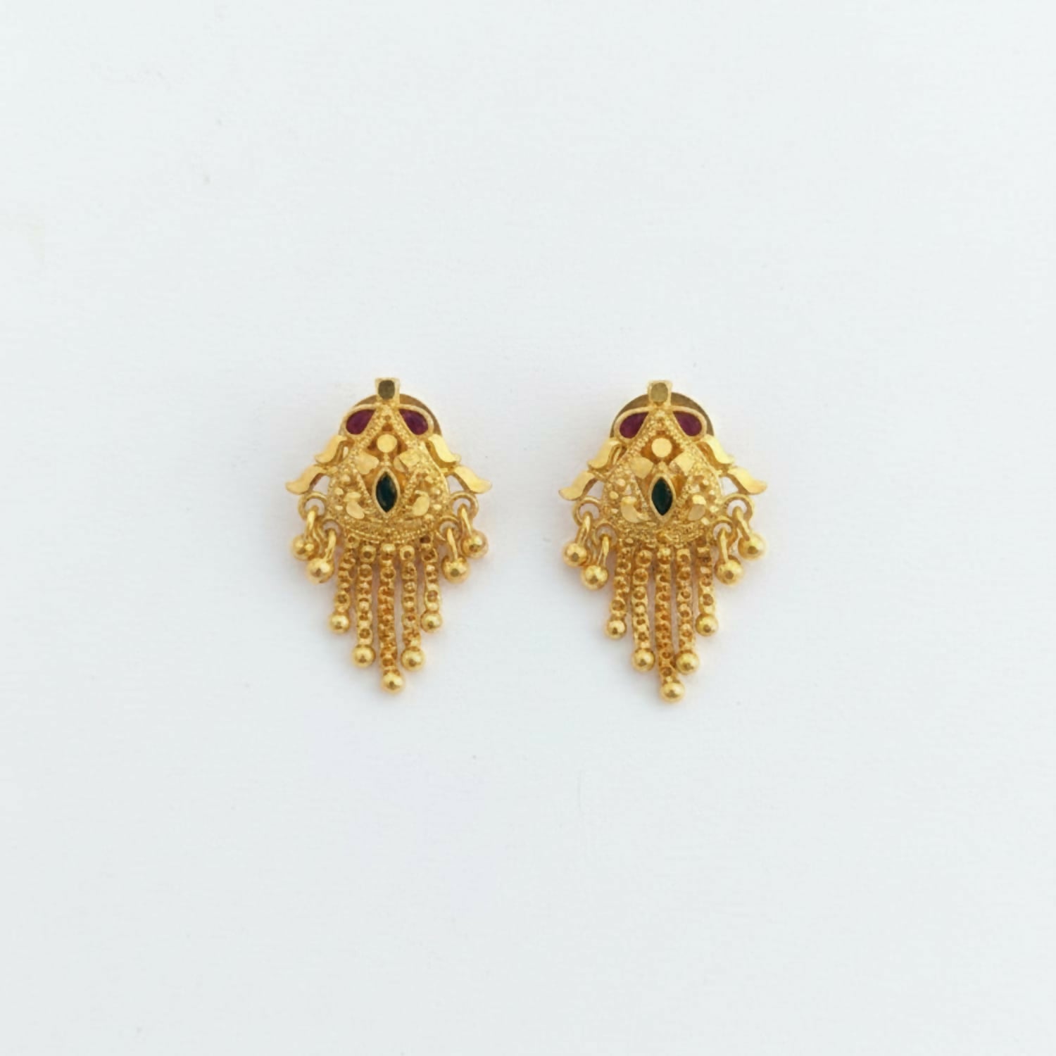 5 Line Side Latkan Golden Earrings with Mina for Women & Girls – Fancy Gift