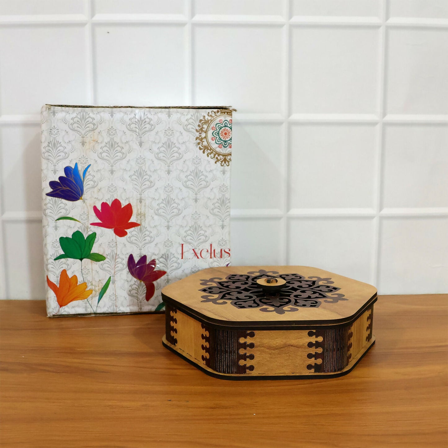 Hexagon Decorative Dry Fruit & Mukhwas Storage Box