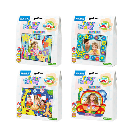 NARA Fancy Frame Foam Clay Art Kit Mix Design – DIY Photo Frame Craft Set for Kids Creative Activity (1 Pc)