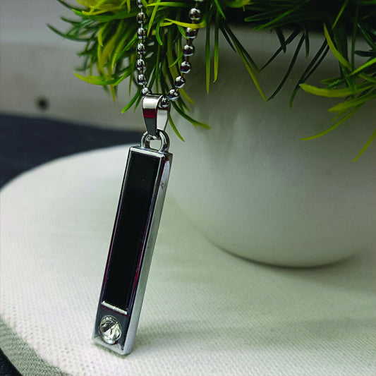 Sleek Rectangal Black Inaly Pendent For Mens