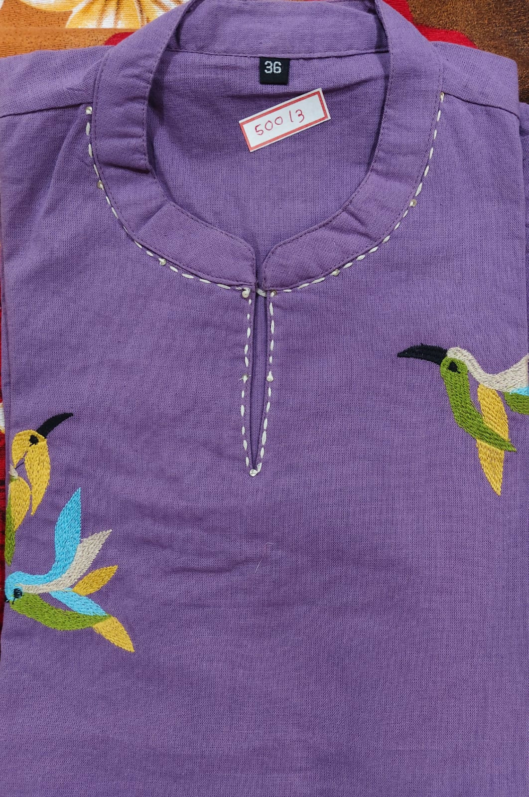 Fashionable purple cotton top suitable for office and casual wear