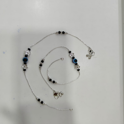 Elegant Evil Eye Silver Payal for Women