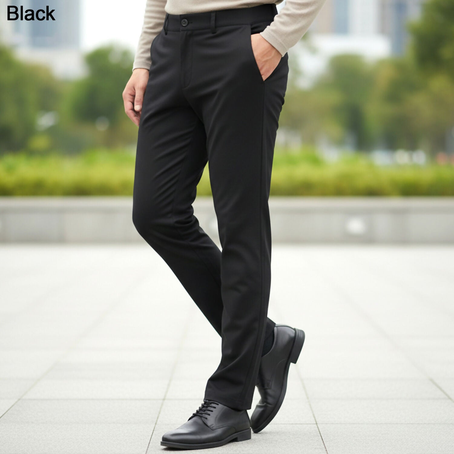 Men’s slim fit stretchable formal and casual pants in dark blue
