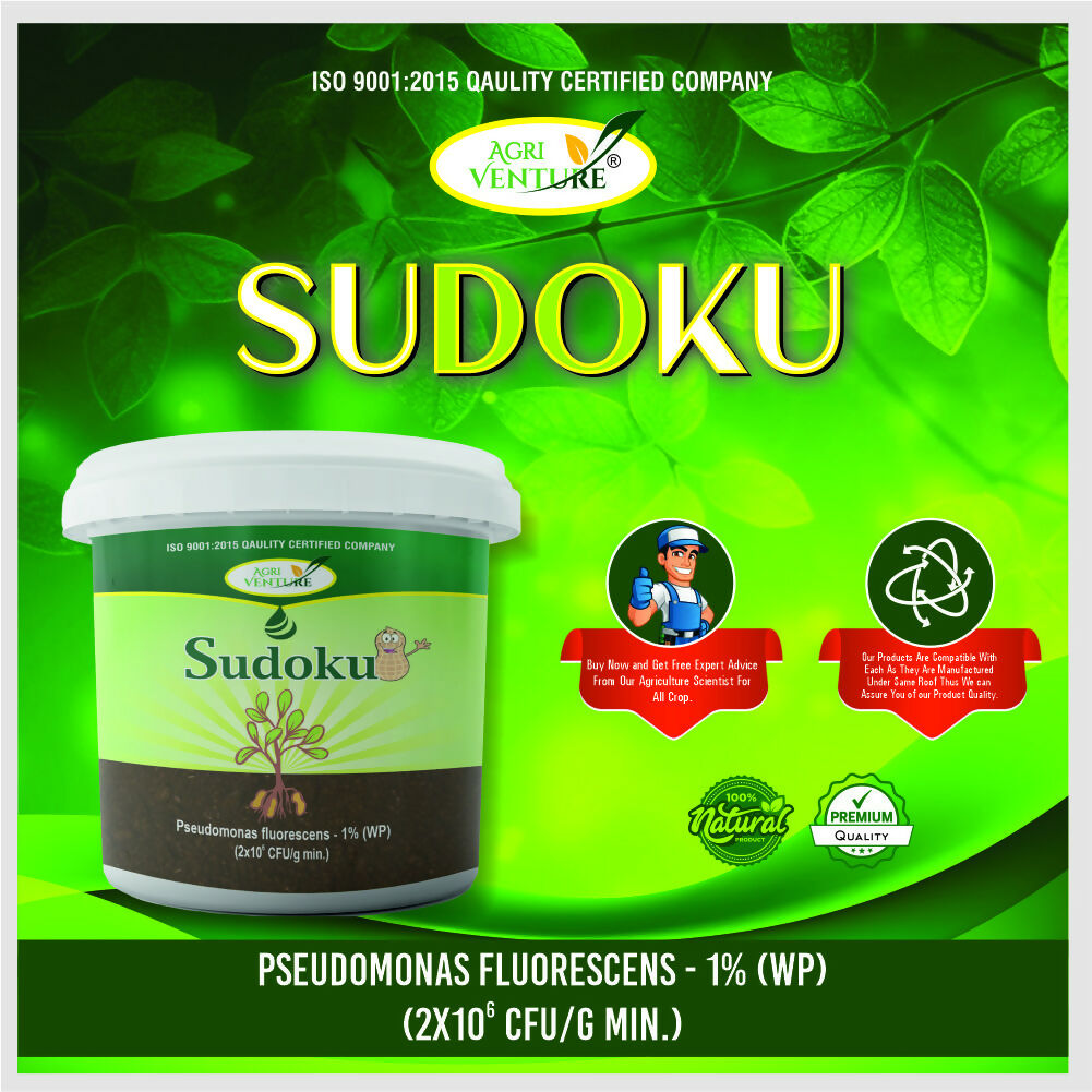 AgriVenture SUDOKU ( Pseudomonas Flurescens 1% WP) Promote Plant Growth And Health.Bactericide Organic Product BIO FUNGICIDES (2Kg)