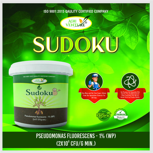 AgriVenture SUDOKU ( Pseudomonas Flurescens 1% WP) Promote Plant Growth And Health.Bactericide Organic Product BIO FUNGICIDES (2Kg)